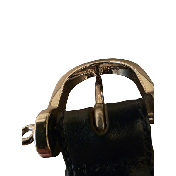 Vintage Ralph Lauren Navy Sterling Silver Stirrup Buckle Belt Italy‎ 90s Y2K M main image 7